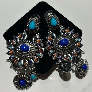 R.J. Graciazo silver tone dangling earrings